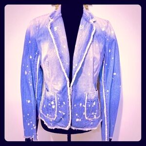 Vintage Free People Denim Bleached Jacket